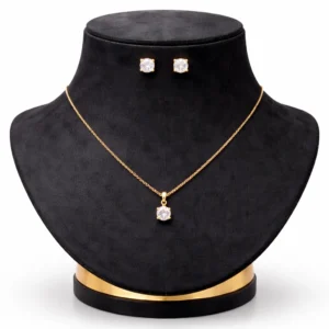 Elegant gold jewelry set on velvet shynel