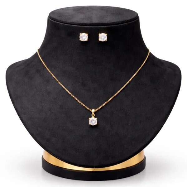 Elegant gold jewelry set on velvet shynel
