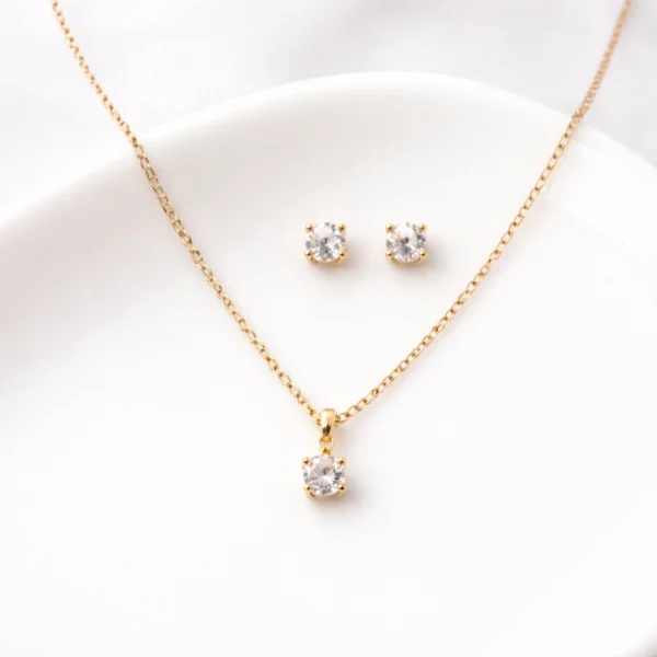 shynel Elegant gold jewelry set with zirconia