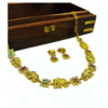 Shynel gold elephant motif necklace set with colorful stones – festive lightweight jewellery