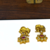 Shynel gold elephant motif necklace set with colorful stones – festive lightweight jewellery