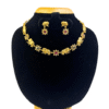 Shynel gold elephant motif necklace set with colorful stones – festive lightweight jewellery