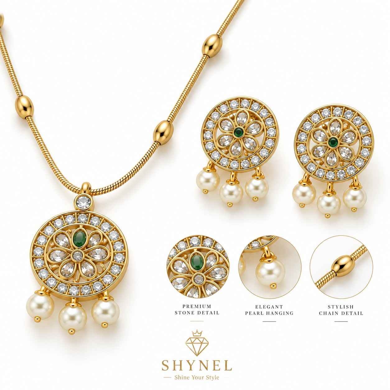Antique Temple Choker Set for Women Pearl Heritage shynel anti tarnish jewelry product image