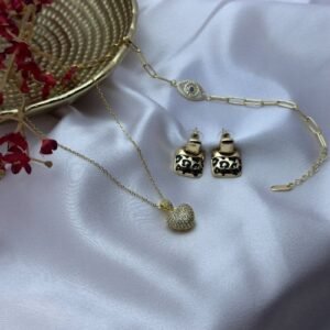 necklace earrings bracelet combo set for women