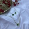 emerald stone pendant set for women