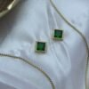 Emerald Stone Pendant Set Emerald Cube