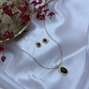 Black Stone Jewellery Set | Midnight Aura Collection