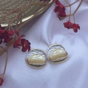 Gold Statement Stud Earrings for Women | Molten Luxe Collection