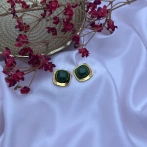 Green Stud Earrings for Women | Emerald Glow Collection